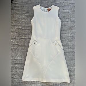 Authentic Tory Burch Size 4 White A Line Dress BNWT